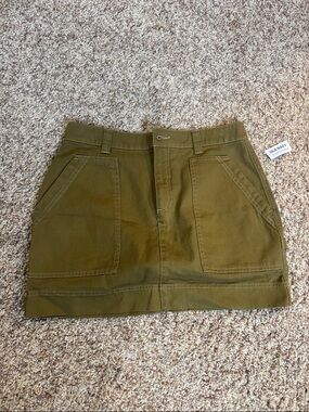Old Navy Olive Utility Mini Skirt with Front Pockets